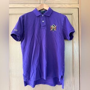 Ralph Lauren Purple Custom Fit Polo Cotton Short Sleeve Collar / Medium